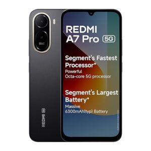 REDMI A7 Pro 5G (Black, 4GB RAM,128GB Storage) | Segment's Fastest Processor | Segment's Largest Battery | Segment's Largest & Smoothest 6.9in 120Hz Display