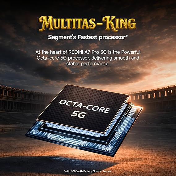 REDMI A7 Pro 5G (Black, 4GB RAM,128GB Storage) | Segment's Fastest Processor | Segment's Largest Battery | Segment's Largest & Smoothest 6.9in 120Hz Display
